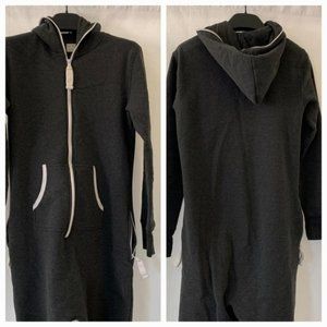 EUC Sz Small Unisex Bluenotes Cozy Lounge Wear Onesie Footless Hooded ZipUp